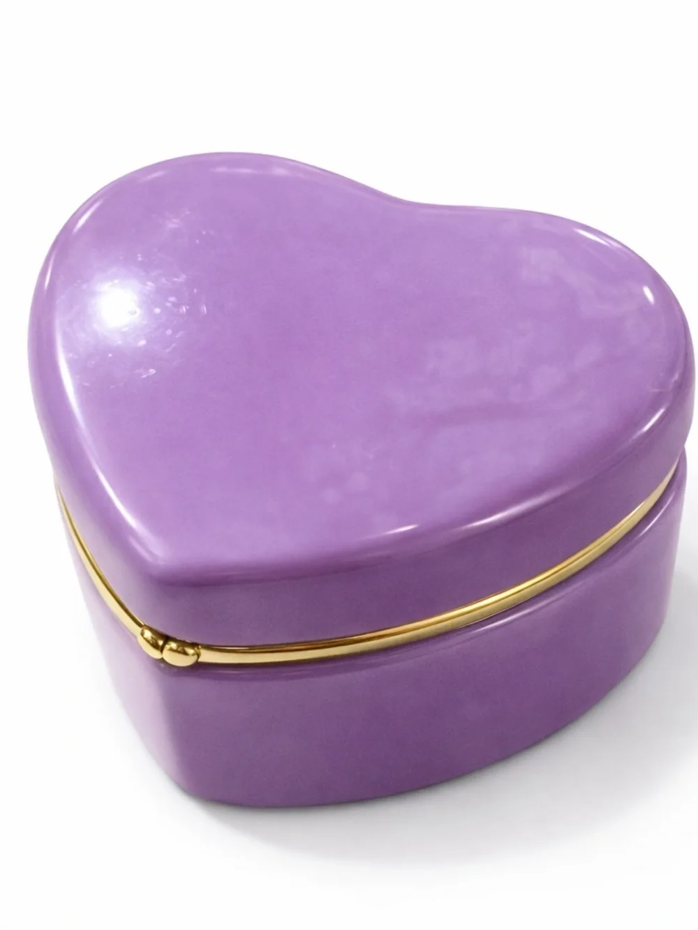 Heart-Shaped Ceramic Jewelry Trinket Boxes - Pastel Blue, Pink, Green, Purple